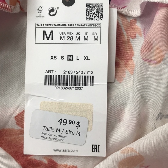 NWT Zara mini floral silky dress medium spaghetti straps - Picture 8 of 8